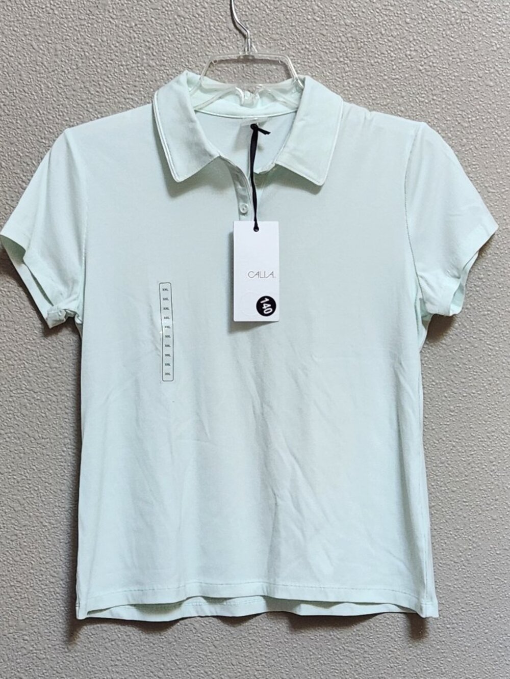 CALIA Golf Ribbed Short Sleeve Polo Light Green - XXL - NWT NEW